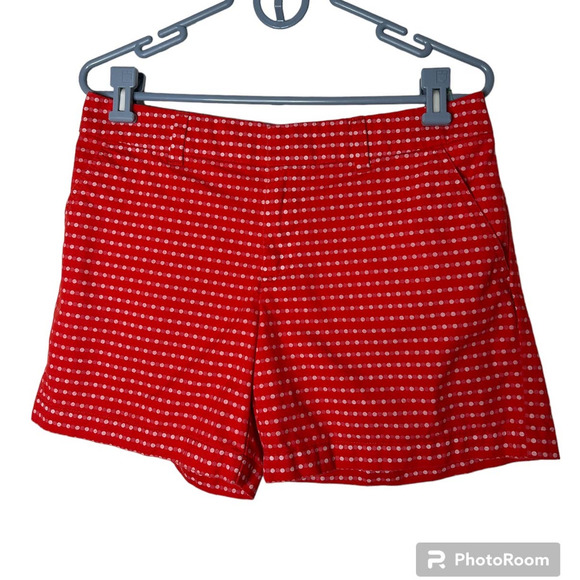 Tommy Hilfiger Shorts in Red with White Polka Dots Size 8 - Picture 1 of 4
